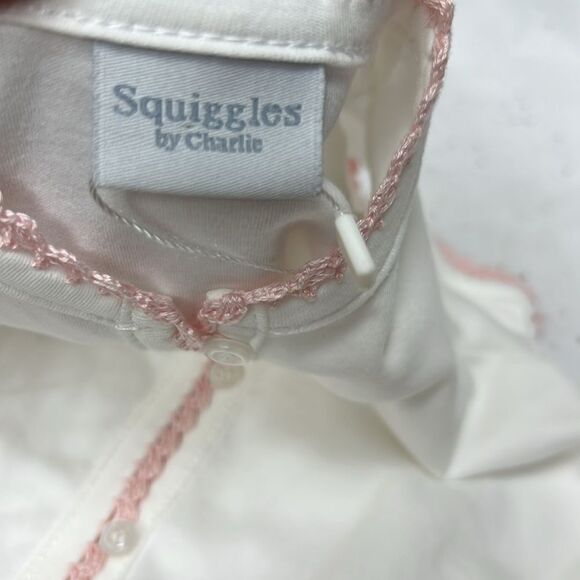 Squiggles by Charlie White and pink Pima Cotton short sleeve day gown 3-6 m NWT - Picture 8 of 13